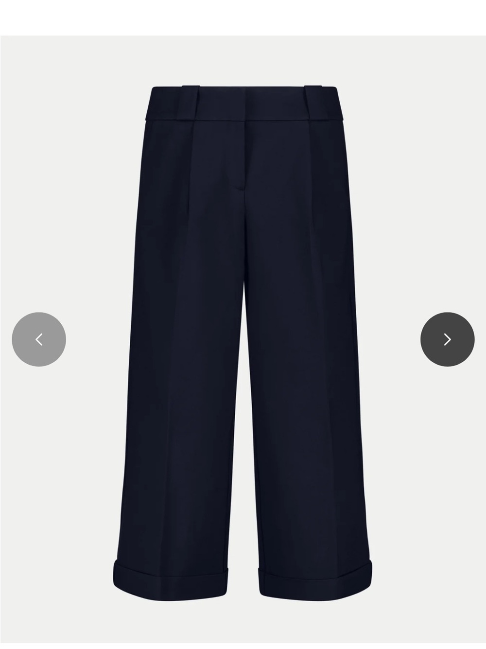 Wide-Leg Cropped Pants in Midnight Navy